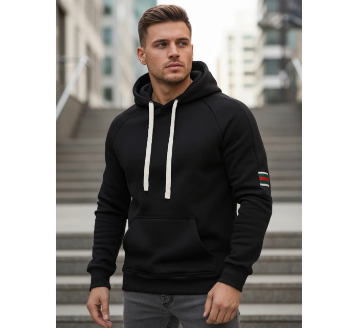 Pánská mikina s kapucí černá model 21994673 - Dstreet