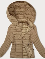 Dámská prošívaná bunda s kapucí béžová (16M9103-84)