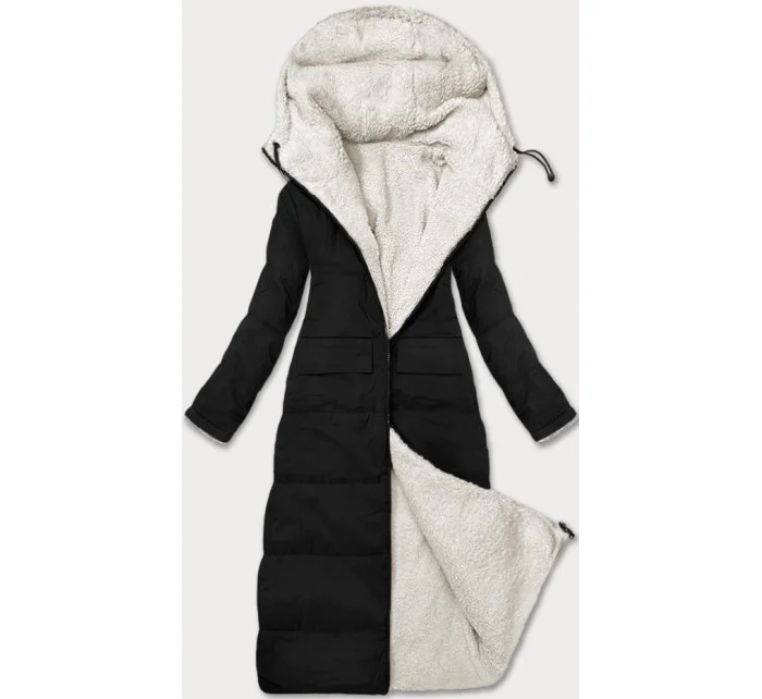 Černá oboustranná zimní bunda s kožešinou model 21248608 - J.STYLE Černá oboustranná zimní bunda s kožešinou model 21248608 - J.STYLE