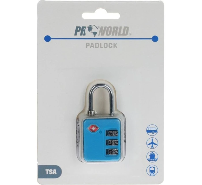 VISACÍ ZÁMEK NA KUFŘÍK PROWORLD MODRÝ