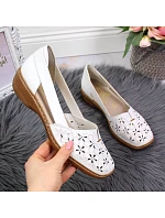 Rieker W RKR442B bílá ažurová kožená polobotka