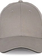 K-up KP 185 6 panelová sandwich kšiltovka 20.0185 light grey/dark grey