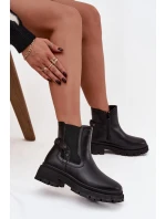 Kozačky kozačky na zip s detaily zateplené černé model 21747742 - Boto