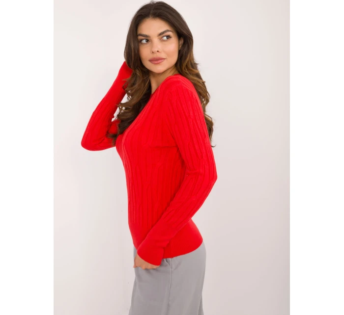 Sweter AT SW czerwony model 20493317 - FPrice Sweter AT SW czerwony model 20493317 - FPrice