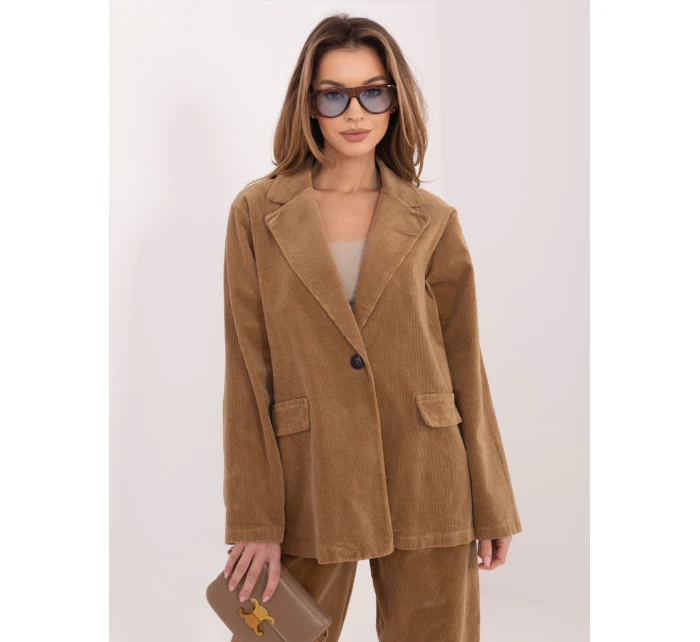 Marynarka IT MA model 22016587 camelowy - FPrice Marynarka IT MA model 22016587 camelowy - FPrice