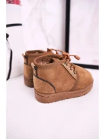 Dívčí šněrovací Sněhové Boty S Kožešinou Hnědé Hunter Dívčí šněrovací Sněhové Boty S Kožešinou Hnědé Hunter