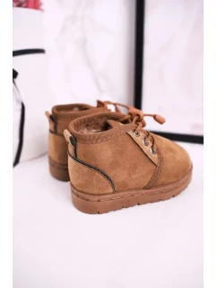 Dívčí šněrovací Sněhové Boty S Kožešinou Hnědé Hunter