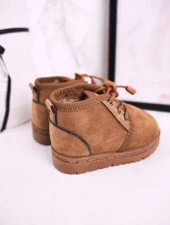 Dívčí šněrovací Sněhové Boty S Kožešinou Hnědé Hunter