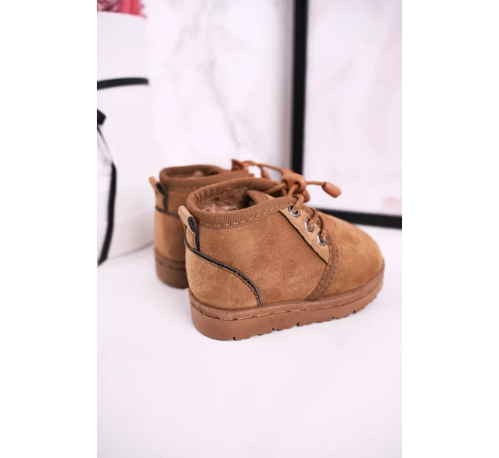 Dívčí šněrovací Sněhové Boty S Kožešinou Hnědé Hunter Dívčí šněrovací Sněhové Boty S Kožešinou Hnědé Hunter