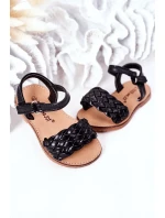 Dětské Pletené Sandály Černé Bailly Dětské Pletené Sandály Černé Bailly