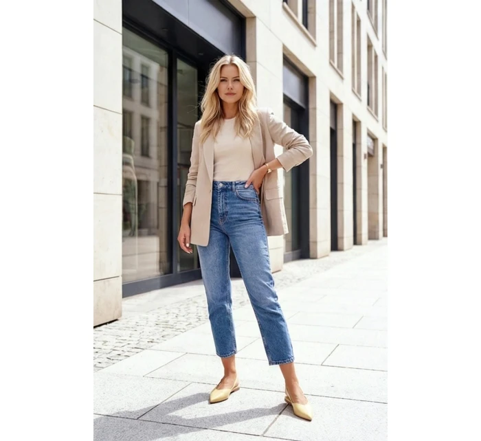 Dámské lakované baleríny s přezkou Rinalle – žluté