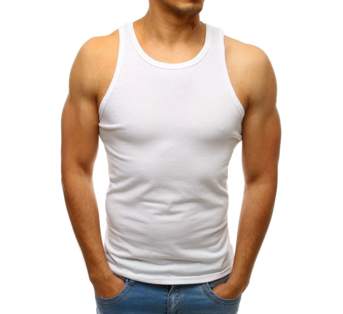 Pánské tílko bez potisku bílé FashionStreet RX3497 Pánské tílko bez potisku bílé FashionStreet RX3497
