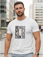 Tshirt męski z nadrukiem biały model 22182648 - FashionStreet Tshirt męski z nadrukiem biały model 22182648 - FashionStreet