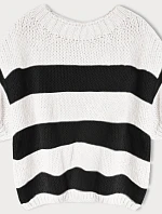 Volný dámský pruhovaný svetr černý (761ART)