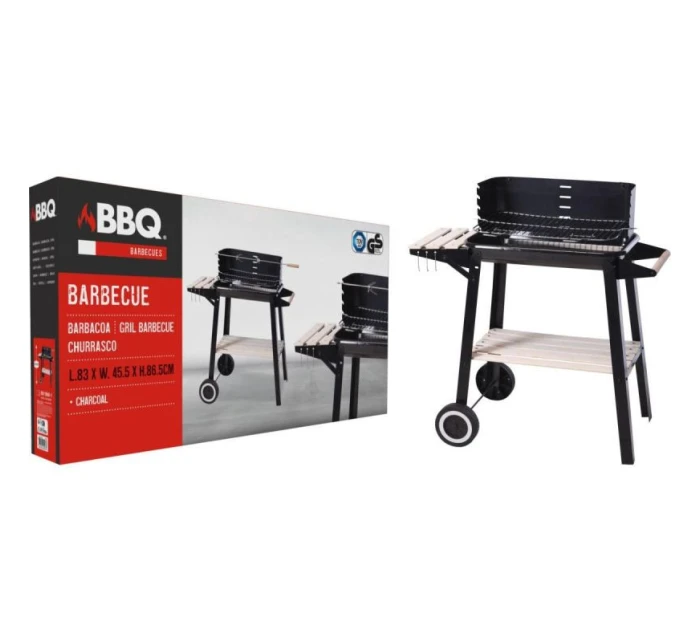 ZAHRADNÍ GRILOVACÍ KOLO 83x45,5x86,5 cm ČERNÉ