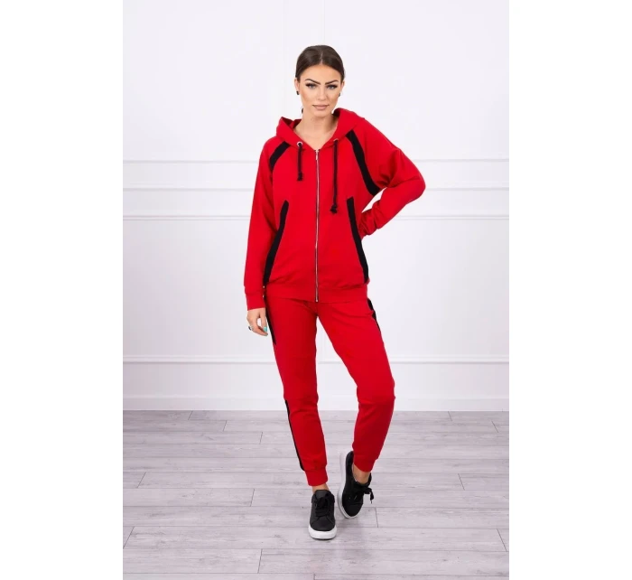 Sportovní sada s pruhy červená