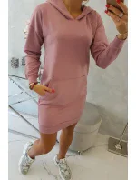 Šaty s kapucí tmavě růžové