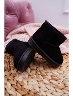 Dětské Teplé Sněhule Semišové černé Gooby Dětské Teplé Sněhule Semišové černé Gooby