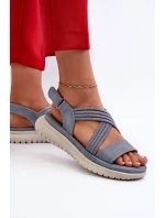 Lehké, pohodlné dámské sandály na suchý zip, modrá, Ceclea Lehké, pohodlné dámské sandály na suchý zip, modrá, Ceclea