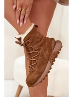 Dámské semišové sněhule s kožešinkou Big Star – hnědé Dámské semišové sněhule s kožešinkou Big Star – hnědé