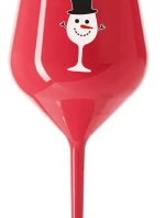 SNĚHULÁČEK - červená nerozbitná sklenice na víno 470 ml