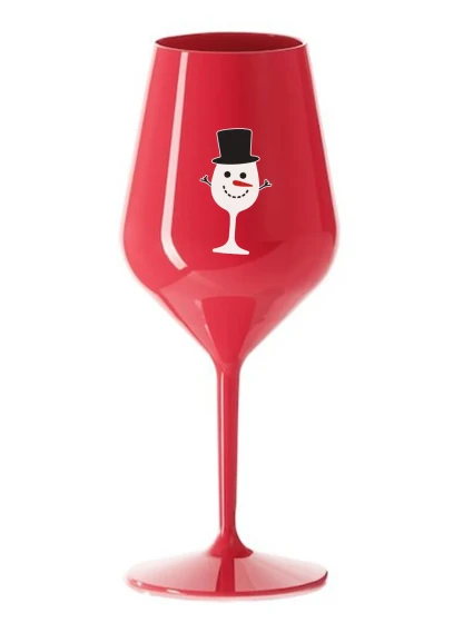 SNĚHULÁČEK - červená nerozbitná sklenice na víno 470 ml SNĚHULÁČEK - červená nerozbitná sklenice na víno 470 ml