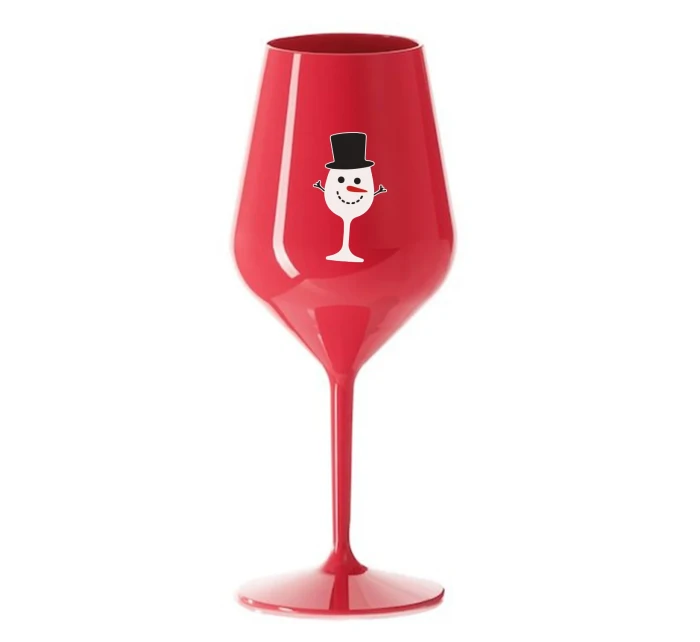 SNĚHULÁČEK - červená nerozbitná sklenice na víno 470 ml SNĚHULÁČEK - červená nerozbitná sklenice na víno 470 ml