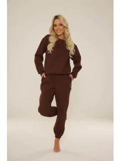 Dámská tepláková souprava 812 Indigo Tmavě hnědá čokoláda - De Lafense