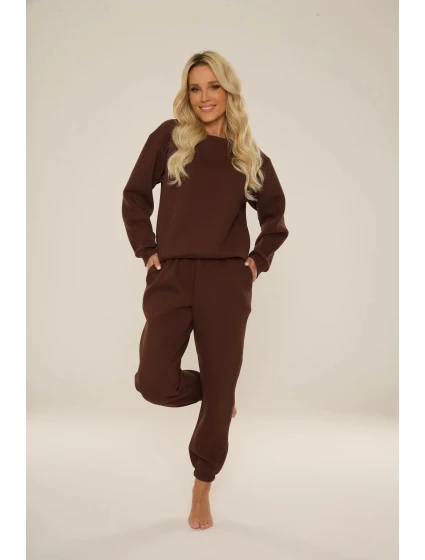 Dámská tepláková souprava 812 Indigo Tmavě hnědá čokoláda - De Lafense