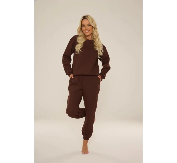 Dámská tepláková souprava 812 Indigo Tmavě hnědá čokoláda - De Lafense