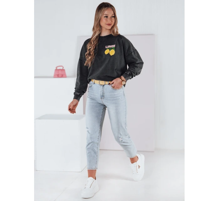 Dámská mikina LEMONFIT grafitové barvy v jedné velikosti FashionStreet BY1348