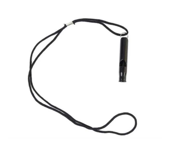 Píšťalka pro přežití - hliníková - černo-černá