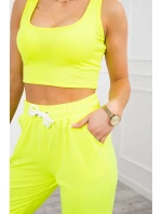 Bavlněná 3dílná sada žlutá neonová