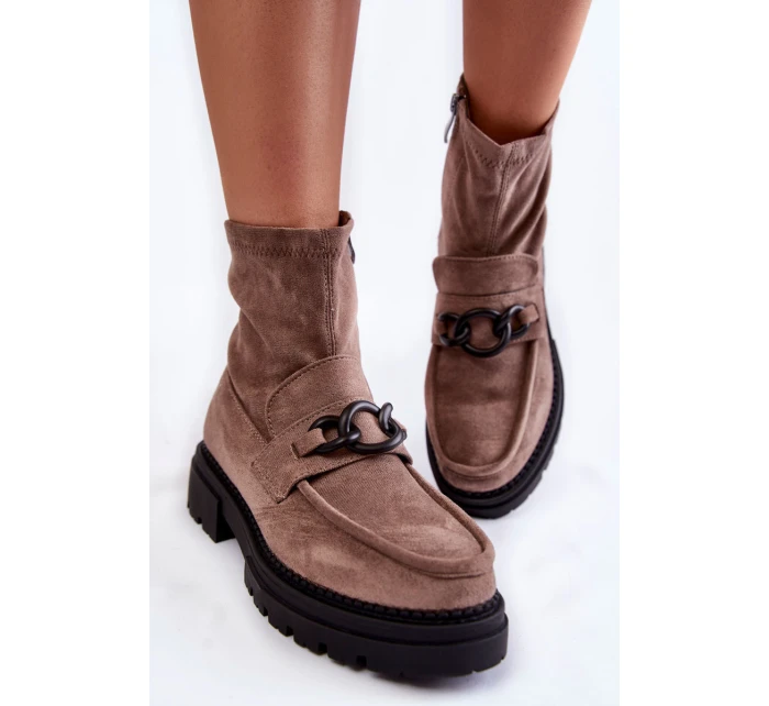 Dámské semišové kozačky La.Fi 250042B-SU Béžove