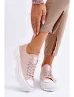 Látkové tenisky na platformě Big Star model 21610266 Nude - Big Star Shoes Látkové tenisky na platformě Big Star model 21610266 Nude - Big Star Shoes