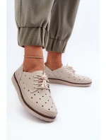 Bílé dámské kožené polobotky model 21655704 - S.Barski