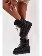 Dámské sněhule na platformě s kožešinou model 21714055 Černé - D.Franklin