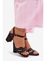 Dámské sandály na podpatku Černé model 22107331 - Boto