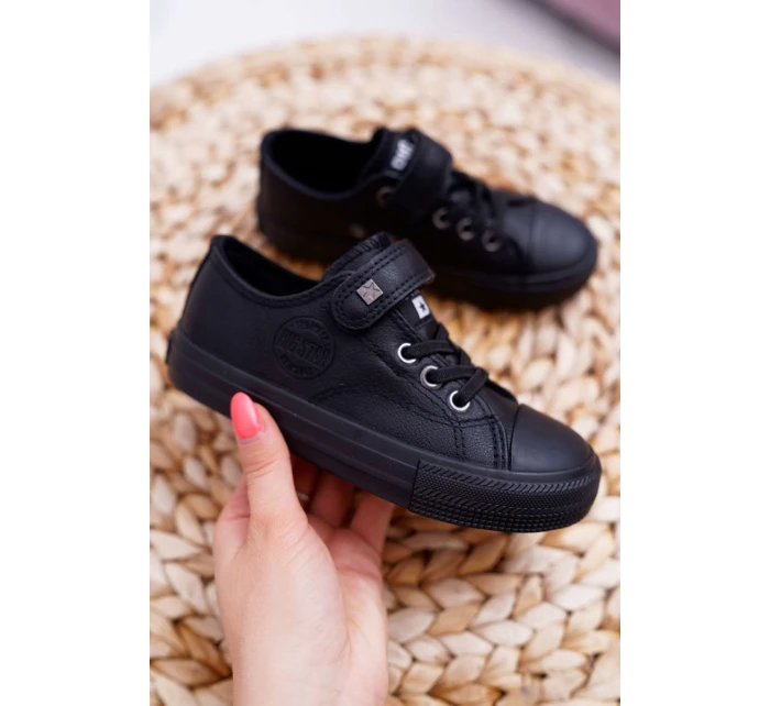 Dětské Kožené Tenisky BIG STAR EE374034 Černé Dětské Kožené Tenisky BIG STAR EE374034 Černé