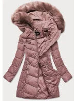 DŁUGA PIKOWANA KURTKA DAMSKA ZIMOWA RÓŻ model 21241982 - Libland