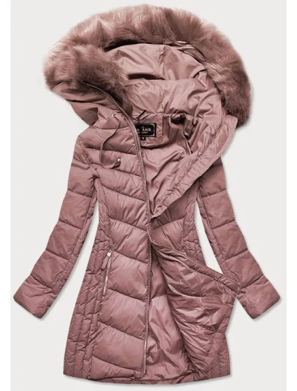 DŁUGA PIKOWANA KURTKA DAMSKA ZIMOWA RÓŻ model 21241982 - Libland