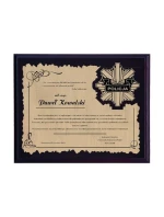 Dyplom z tworzywa sztucznego z model 21829316 grawerowany