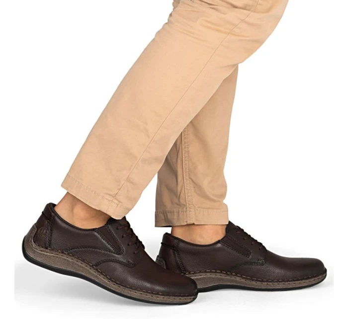 Rieker 05211-25 pánské pohodlné hnědé kožené polobotky