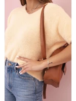 Dámský svetr z měkkého s výstřihem do V krátký rukáv model 21291599 - K-Fashion Dámský svetr z měkkého s výstřihem do V krátký rukáv model 21291599 - K-Fashion