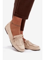 Dámské mokasíny s třásněmi světle béžové Janelisse