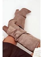 Kozačky na podpatku s překřížením v khaki barvě Jensy Kozačky na podpatku s překřížením v khaki barvě Jensy