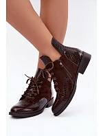 Zateplené kozačky model 22557195 Hnědé - VINCEZA