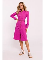 M804 Košilové šaty s páskem - růžové