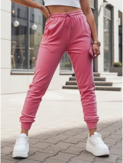 Dámské velurové růžové tepláky FashionStreet UY2839