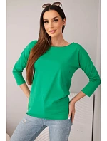 Dámská halenka s lodičkovým výstřihem zelená